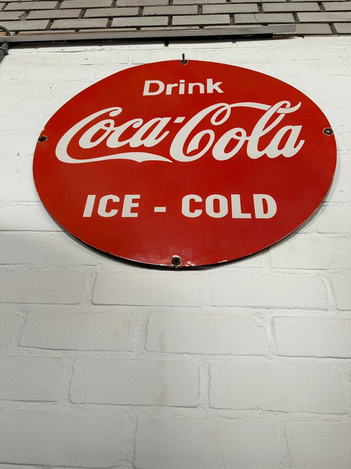 Coca cola emaille bord Usa, Ophalen of Verzenden, Gebruikt, Reclamebord