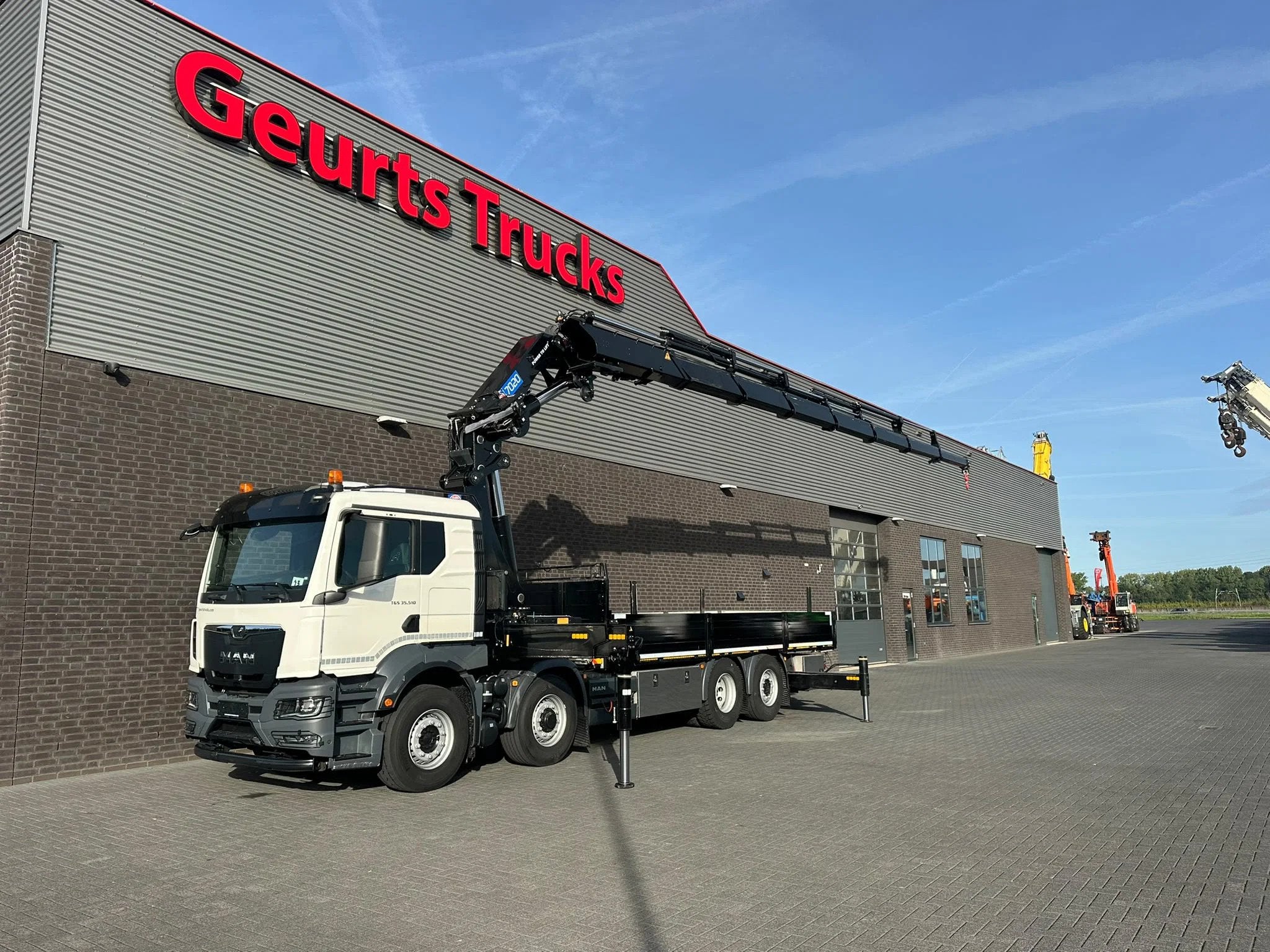 MAN TGS 35.510 8X4H BL BAKWAGEN +HMF 7020 K7 KRAAN/KRA.CRANE, Auto's, Euro 6, 510 pk, MAN, Wit