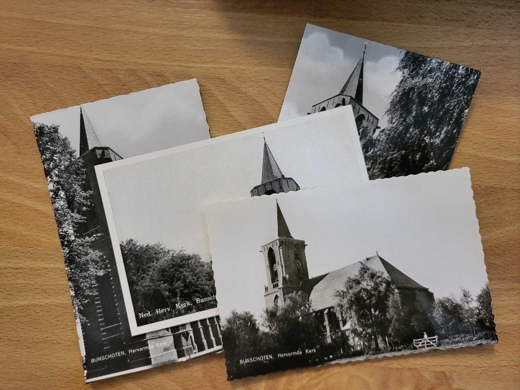 ansicht BUNSCHOTEN kerk (4x), Verzenden, Voor 1920, Utrecht