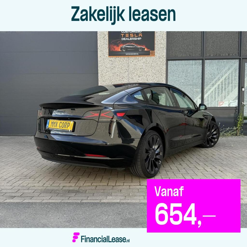 Tesla Model 3 Performance + MMX Pack + FSD + IAP, Automaat, Zwart, Zwart, Leder