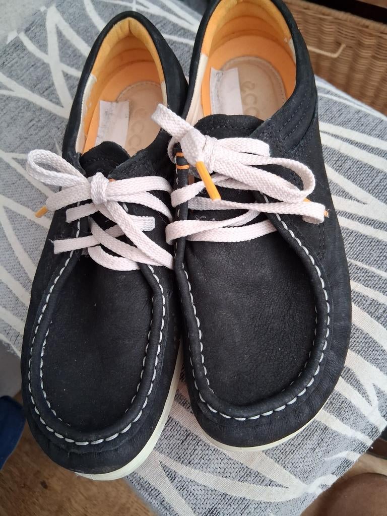 Ecco leren (boot) schoenen zwart, Ophalen of Verzenden, Zo goed als nieuw, Zwart
