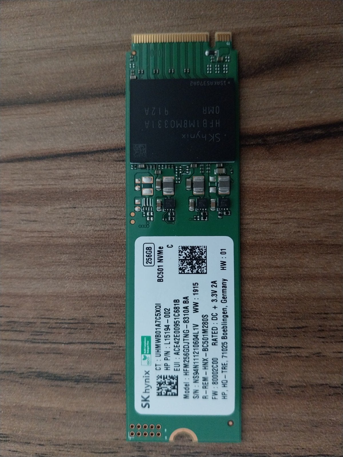 NVMe SSD 256GB M.2, Ophalen, Intern, 256GB, Zo goed als nieuw