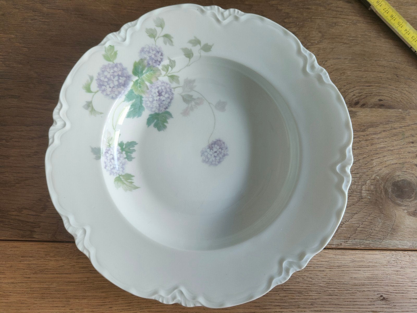 Antiek Hutschenreuther Selb Diep Bord Hortensia 1925-1939, Ophalen of Verzenden