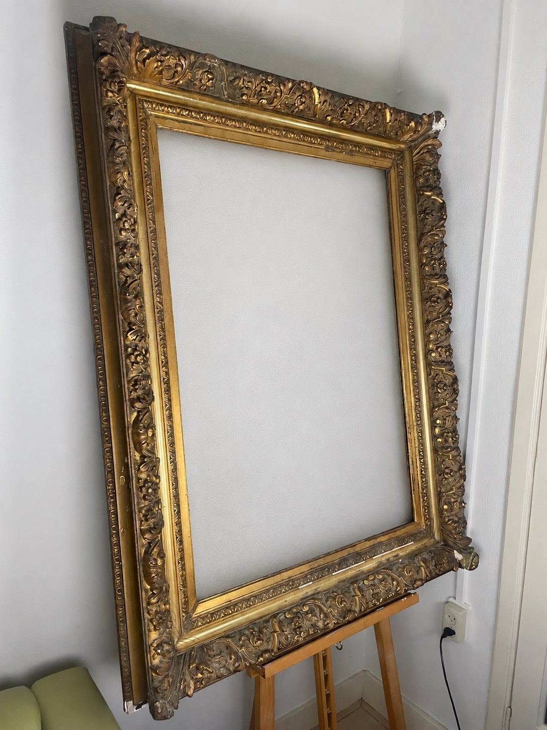 Antieke Gouden Schilderijlijst - Barok Stijl, Huis en Inrichting, Ophalen, Gebruikt, Schilderijlijst, Goud