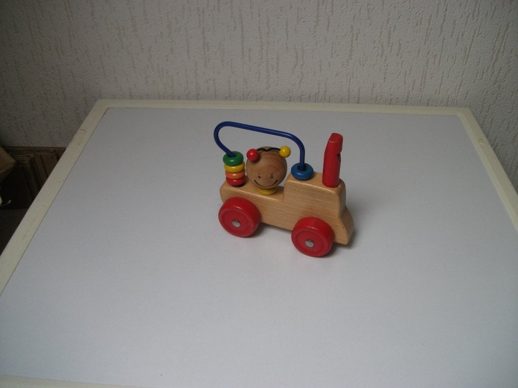 Autootje met kralenframe, Kinderen en Baby's, Speelgoed | Houten speelgoed, Ophalen of Verzenden, Gebruikt