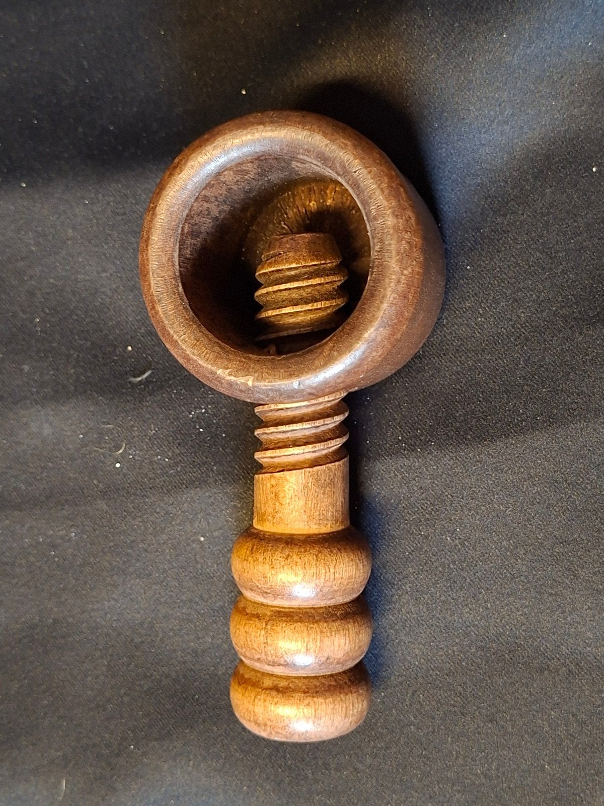Antieke houten notenkraker, schroefmodel, Ophalen of Verzenden