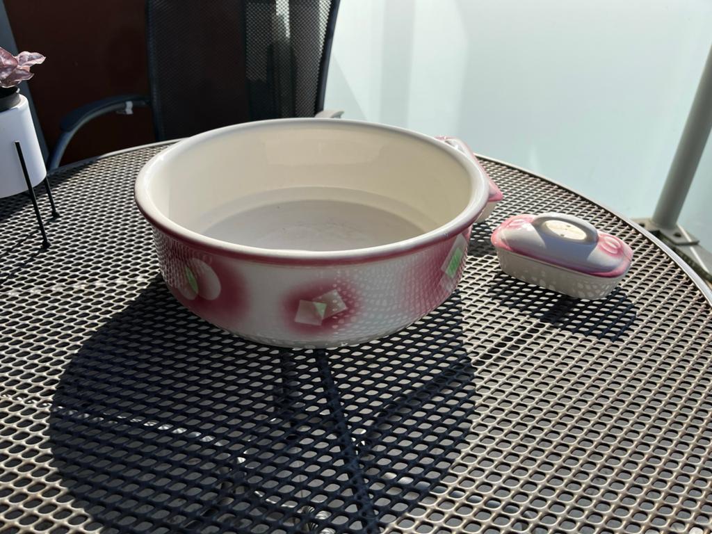 Vintage keramische set: schaal en zeepbakjes, Huis en Inrichting, Keuken | Potten en Pannen, Ophalen, Zo goed als nieuw