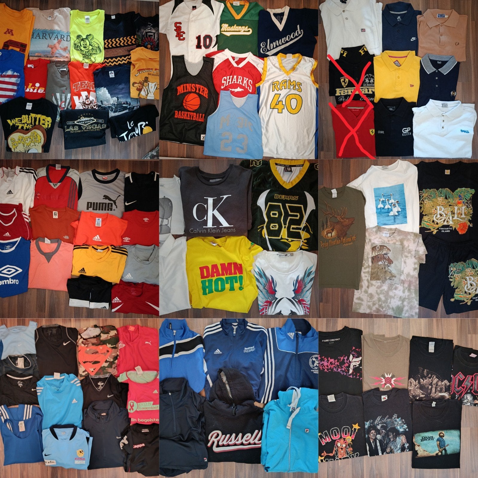 Grote kleding Bundel Bulk 90s, sport vintage etc, Ophalen