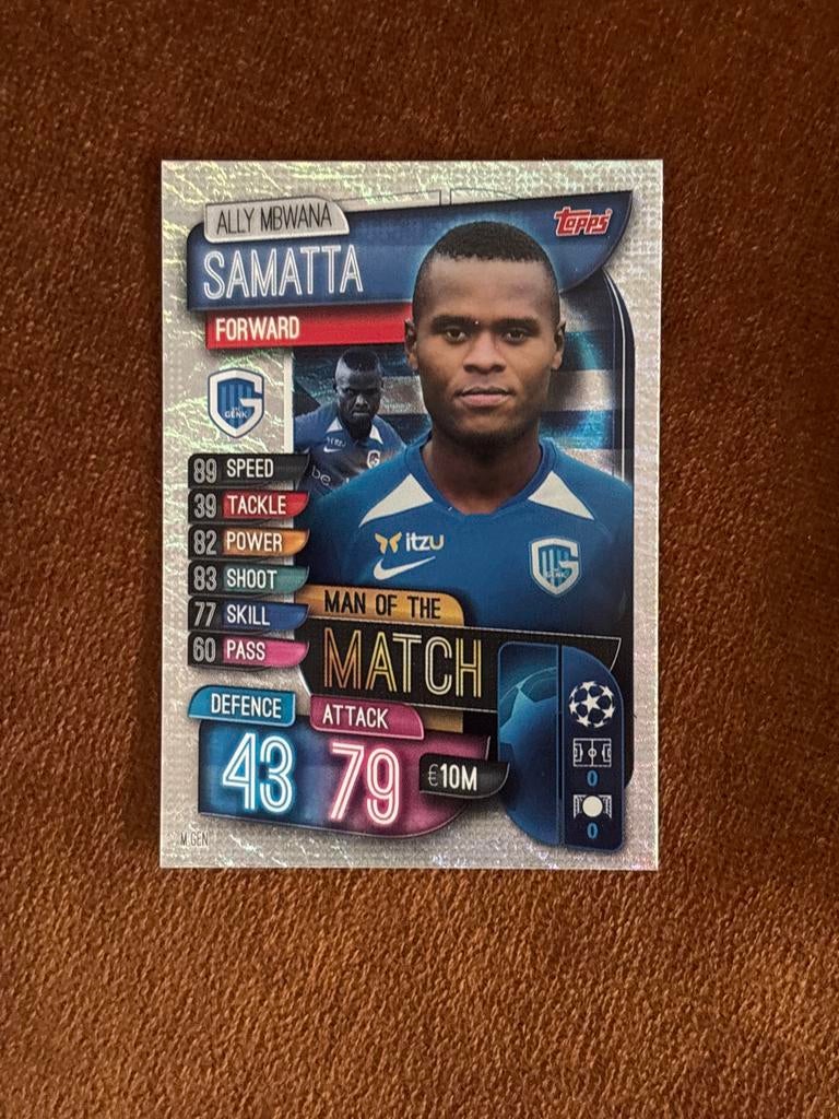 Topps Match Attax Ally Samatta Man of the Match KRC Genk, Verzenden, Zo goed als nieuw, Losse kaart