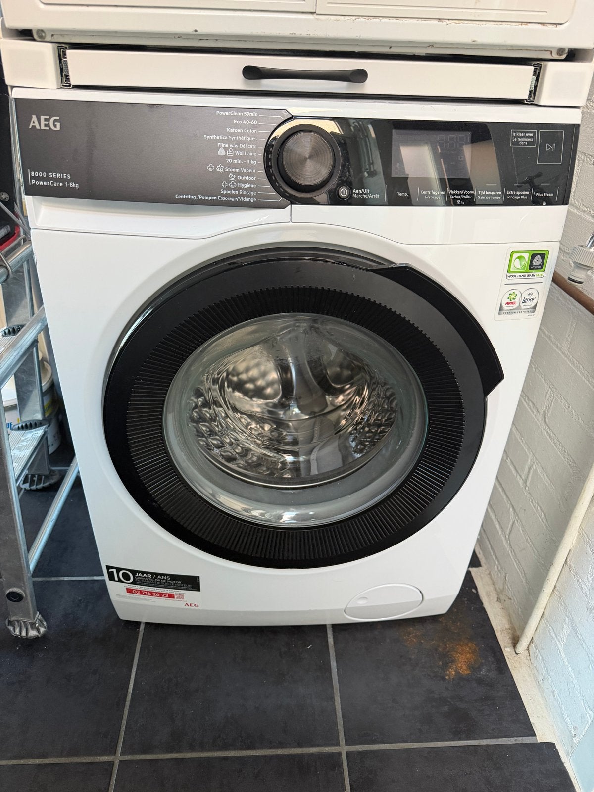 AEG 8000 Series PowerCare 1-9kg Wasmachine, Witgoed en Apparatuur, Ophalen, 1200 tot 1600 toeren, 8 tot 10 kg, Zo goed als nieuw