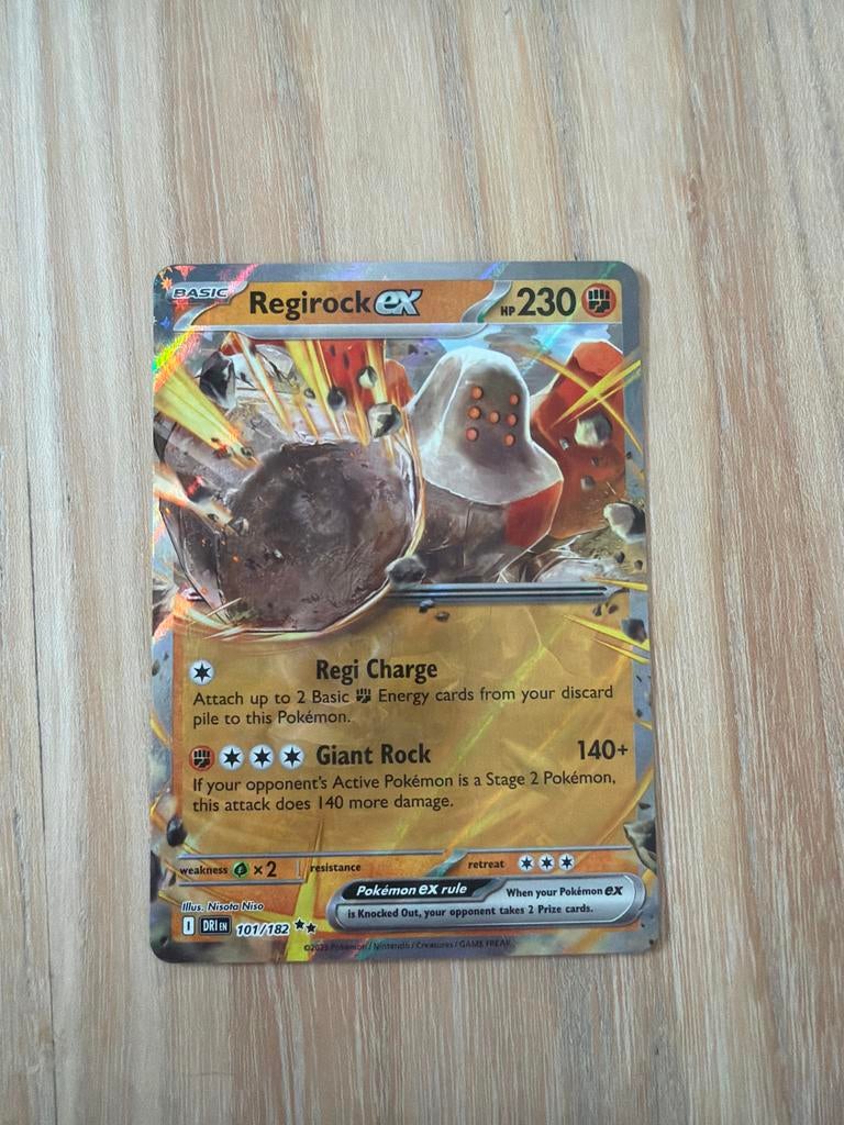 Regirock EX Pokémon Kaart 101/182 destined rivals, Ophalen of Verzenden, Nieuw, Losse kaart, Foil