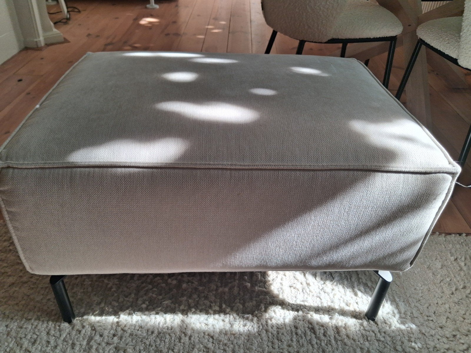 Bronx71 Hocker Kansas ribstof off white, Ophalen, Modern, Scandinavisch, Zo goed als nieuw, Stof