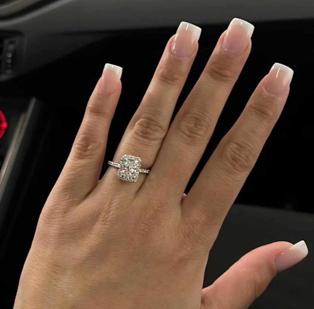 Diamond ring 18k white gold 1,19 crt + 0,86 ct ring labgrown, Nieuw, Ophalen of Verzenden, Kleiner dan 17, Dame