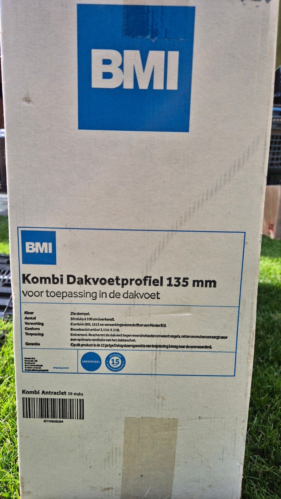 BMI Kombi Dakvoetprofiel 135 mm - 11 stuks nieuw, Doe-het-zelf en Verbouw, Ophalen, Nieuw, Kunststof, Overige typen