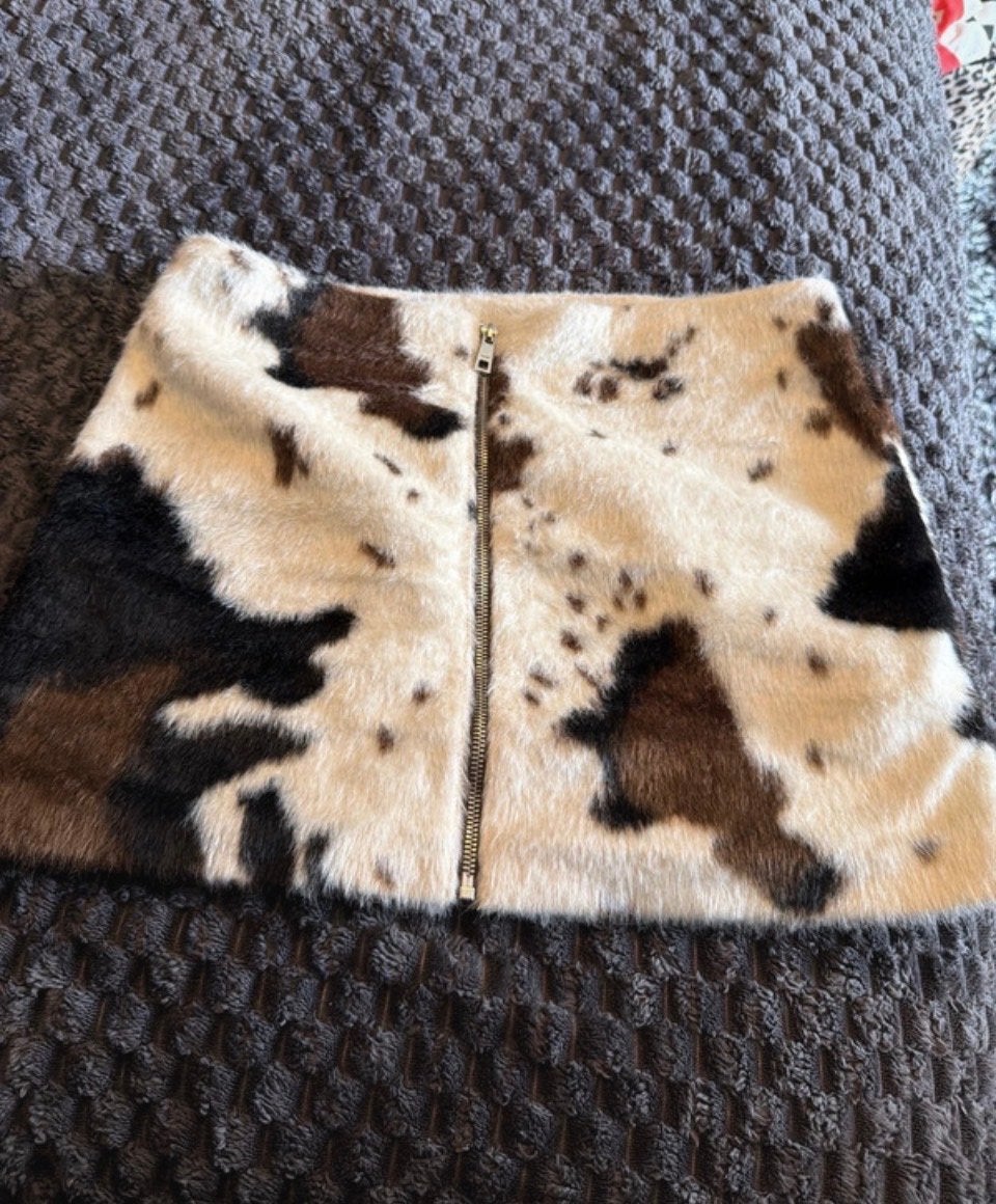 Gaaf rokje met koeienprint - Maat L, Ophalen of Verzenden, Zo goed als nieuw, Maat 42/44 (L), Meerkleurig
