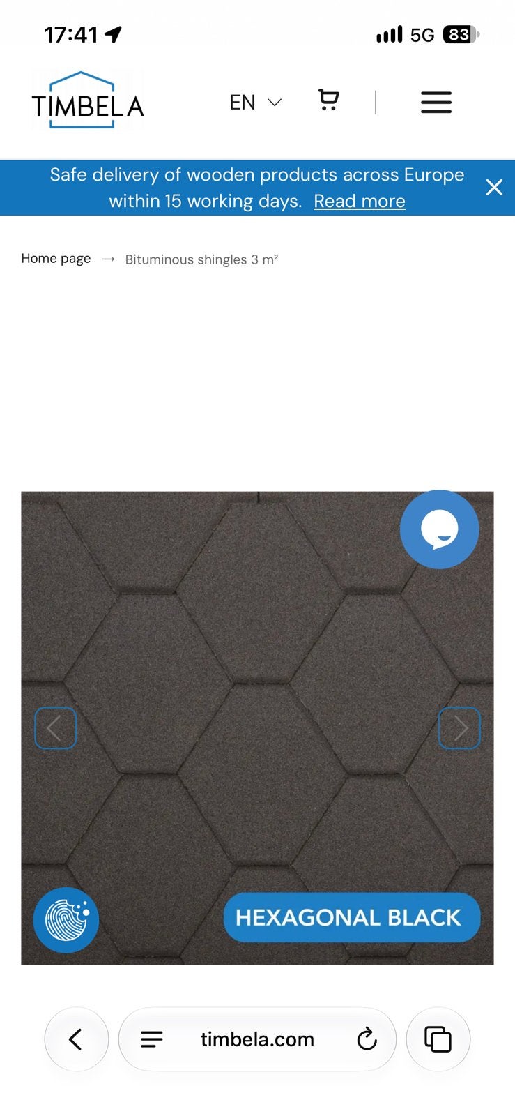 Shingles zwart 6 m2, Ophalen, Overige materialen, Zwart, Nieuw