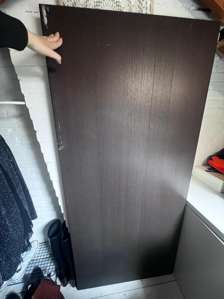 IKEA VASTANBY tafelblad / bureaublad – donkerbruin houtlook, Huis en Inrichting, Ophalen, Gebruikt, 50 tot 100 cm, Rechthoekig