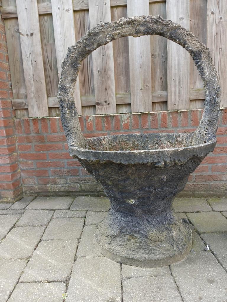 Zware beton bloembak, Tuin en Terras, Ophalen, Gebruikt, Rond