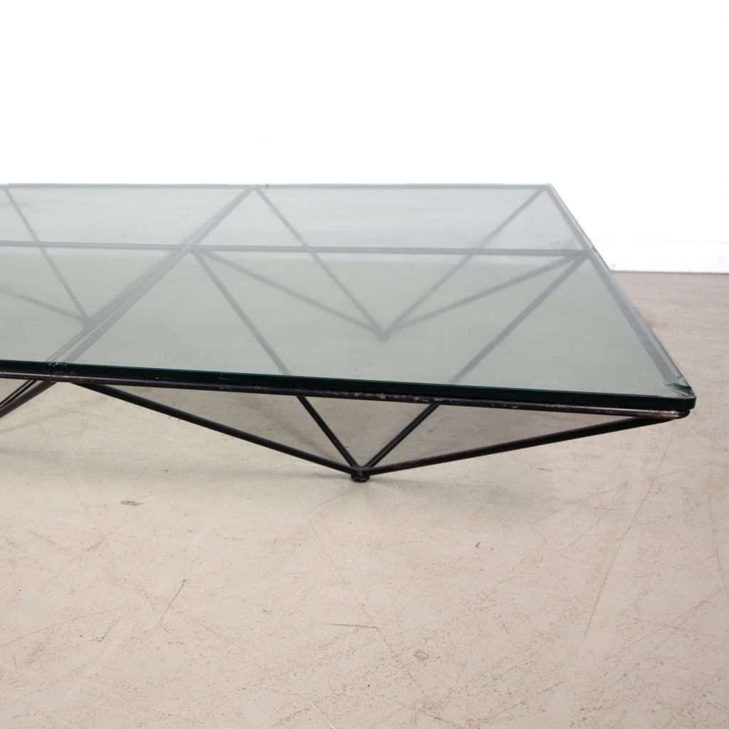 B&B Italia Alanda '18 Salontafel Glas - Zwart Staal, Niet ingevuld, Gebruikt, Glas, Minder dan 50 cm