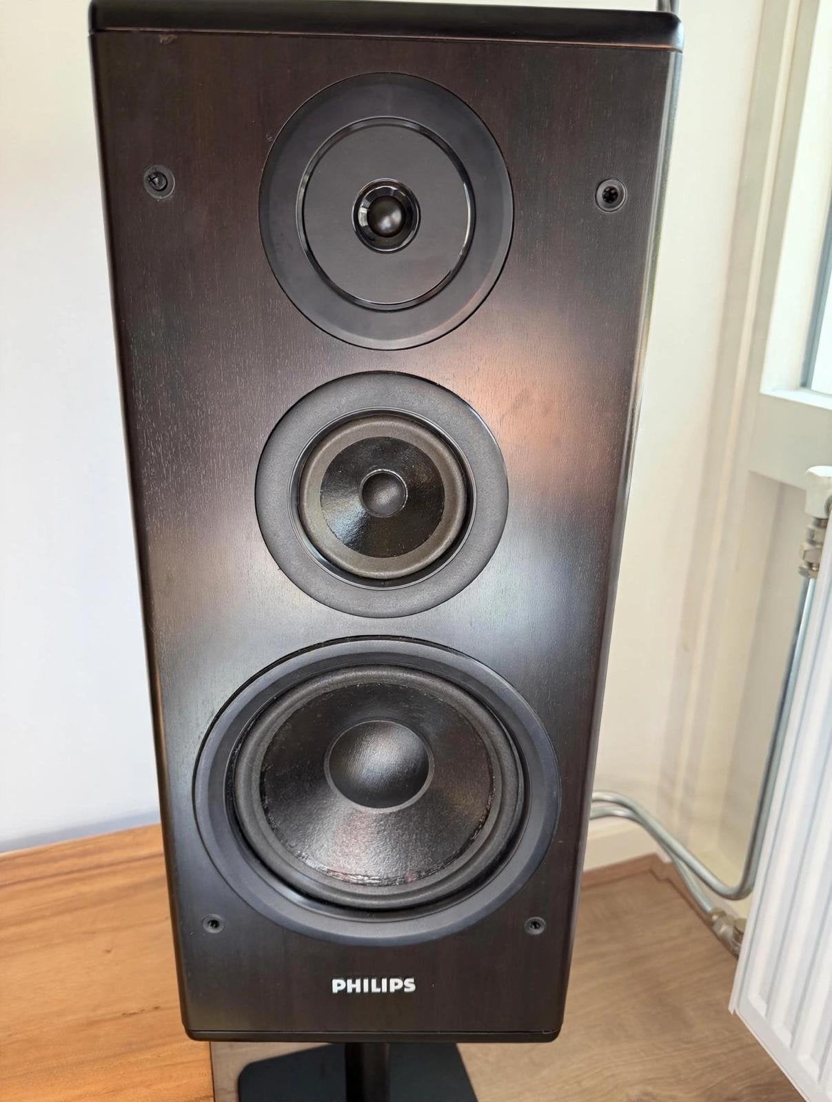 Philips FB-815 + 3-weg speakers 150 W/8 Ohm !!, Gebruikt, Ophalen, 150 watt of meer, Vloerstaande luidspreker