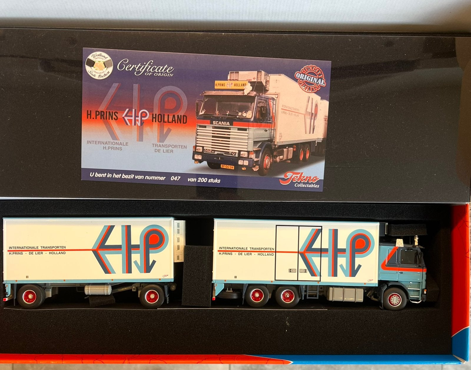 Tekno Scania 142 koelcombi van Hans Prins uit het Westland, Ophalen of Verzenden, Nieuw, Bus of Vrachtwagen, Tekno