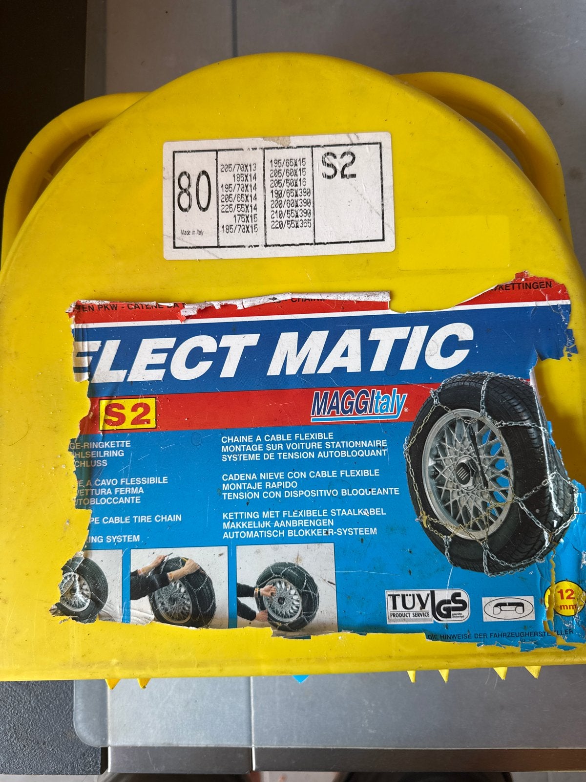 Elect Matic S2 sneeuwkettingen voor diverse bandenmaten, Auto diversen, Sneeuwkettingen, Ophalen, Gebruikt
