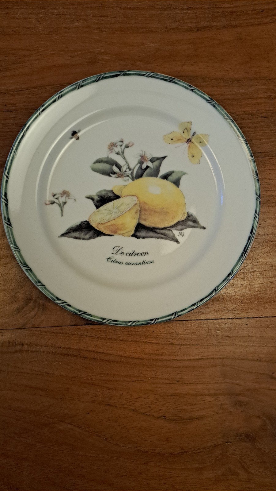 Janneke Brinkman Botanica bord - Citroen (17,5 cm), Gebruikt, Overige merken, Keramiek, Ophalen of Verzenden