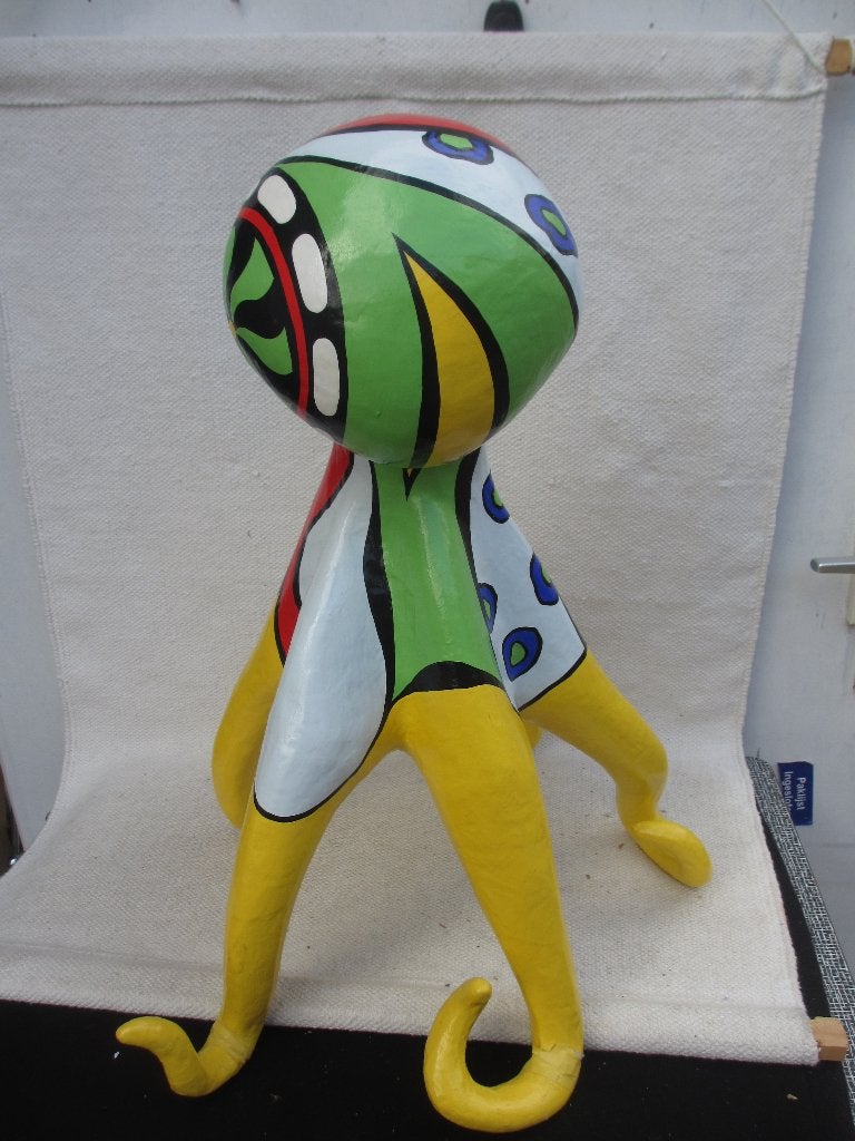 Niloc Pagen kunst TECKEL en SLANG en GROTE OCTOPUS, Antiek en Kunst, Beschilderd, Zoogdier, Beeld, Europa