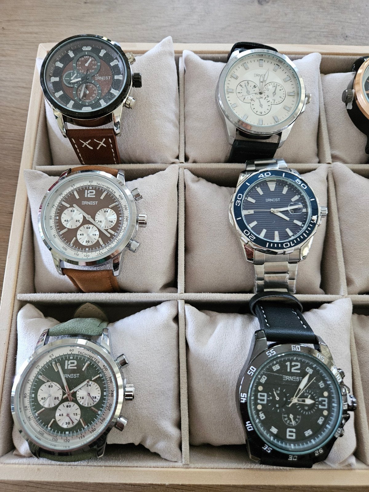 partij nieuwe Ernest Horloges en armbanden voor een koopje!, Ophalen of Verzenden, Nieuw, Leer, Overige merken