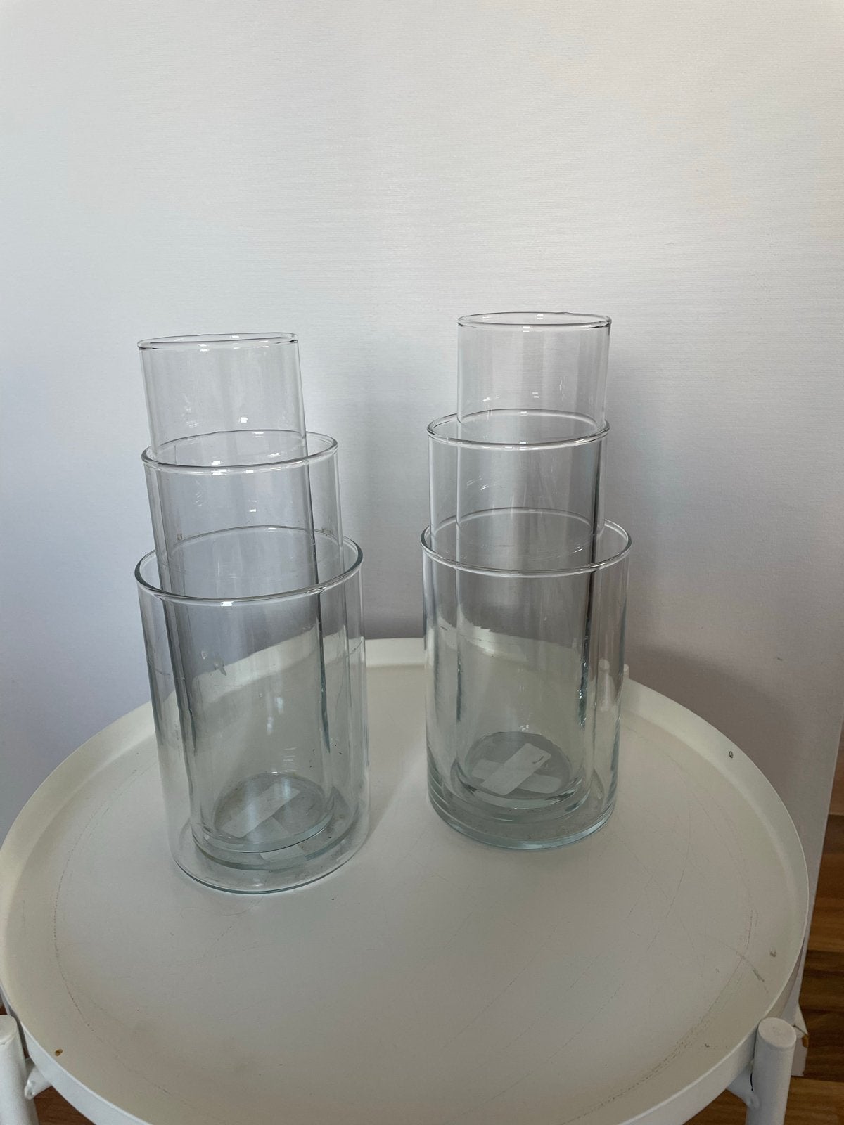 Cylinder glazen set IKEA, Huis en Inrichting, Woonaccessoires | Vazen, Ophalen, Gebruikt, Transparant, Glas