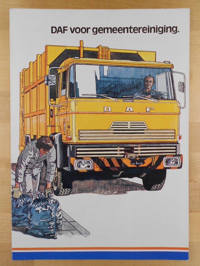 DAF 1600 / 2000 Gemeentereiniging Brochure ca 1975, Ophalen of Verzenden, Zo goed als nieuw, Overige merken, DAF