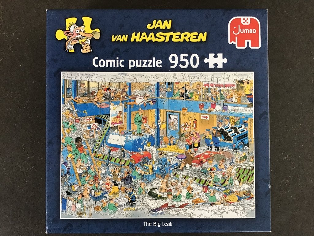 Jumbo Jan van Haasteren Puzzel The Big Leak 950 stukjes, Ophalen of Verzenden, 500 t/m 1500 stukjes, Gebruikt, Legpuzzel