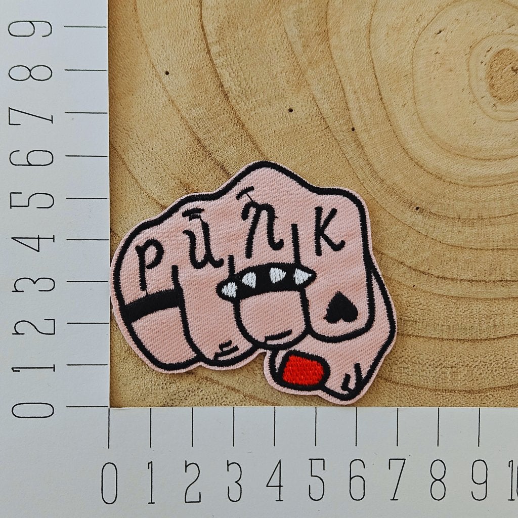 Strijk embleem applicatie Patch Vuist punk, D, Nieuw, Ophalen of Verzenden, D