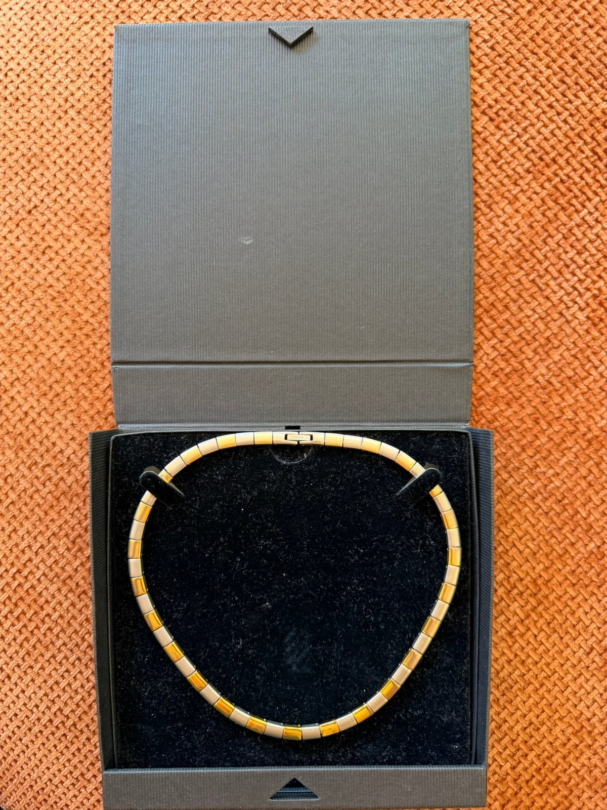 Boccia titanium/goud halsketting model 0812-02, Sieraden, Tassen en Uiterlijk, Kettingen, Verzenden, Gebruikt, Goud, Overige materialen