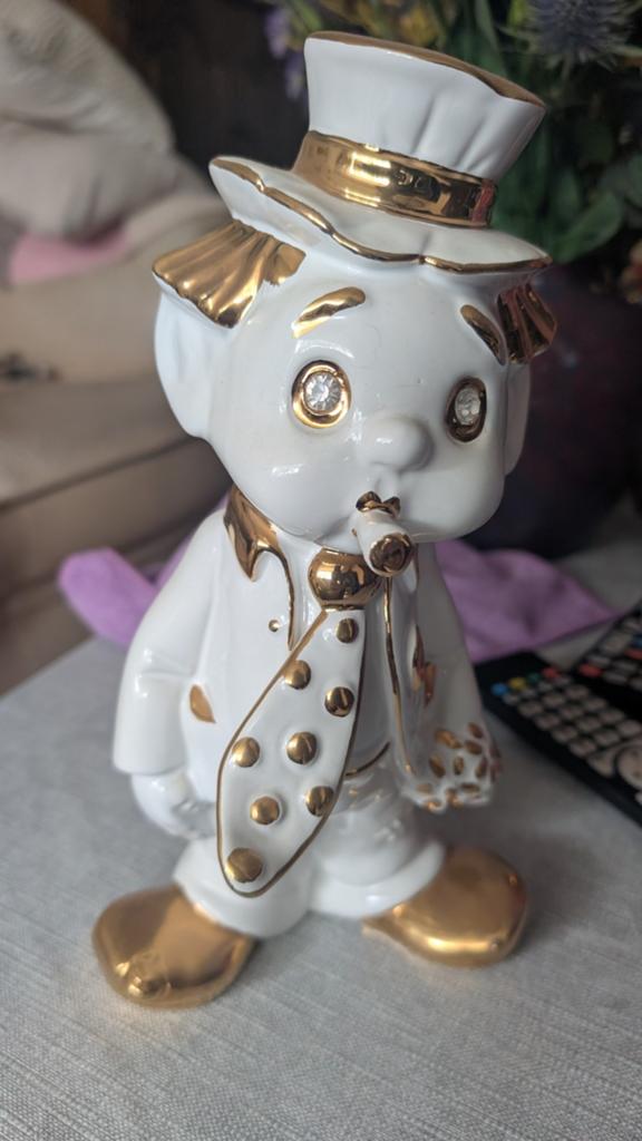 Bastiani Beeldje met Swarovski Steentjes - Wit/Goud, Ophalen of Verzenden