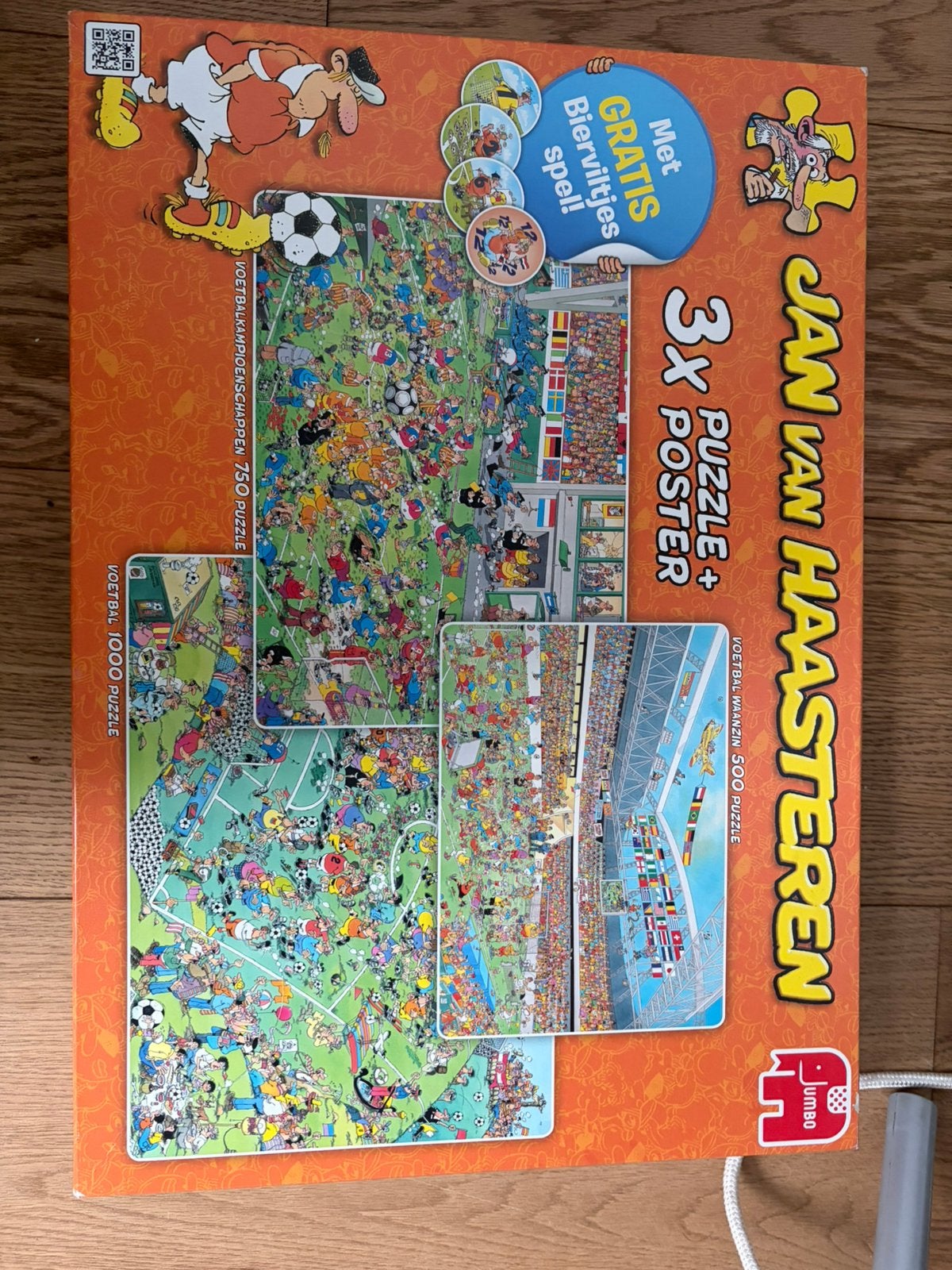 Jan van Haasteren drie puzzels voetbal, Ophalen of Verzenden, 500 t/m 1500 stukjes, Zo goed als nieuw