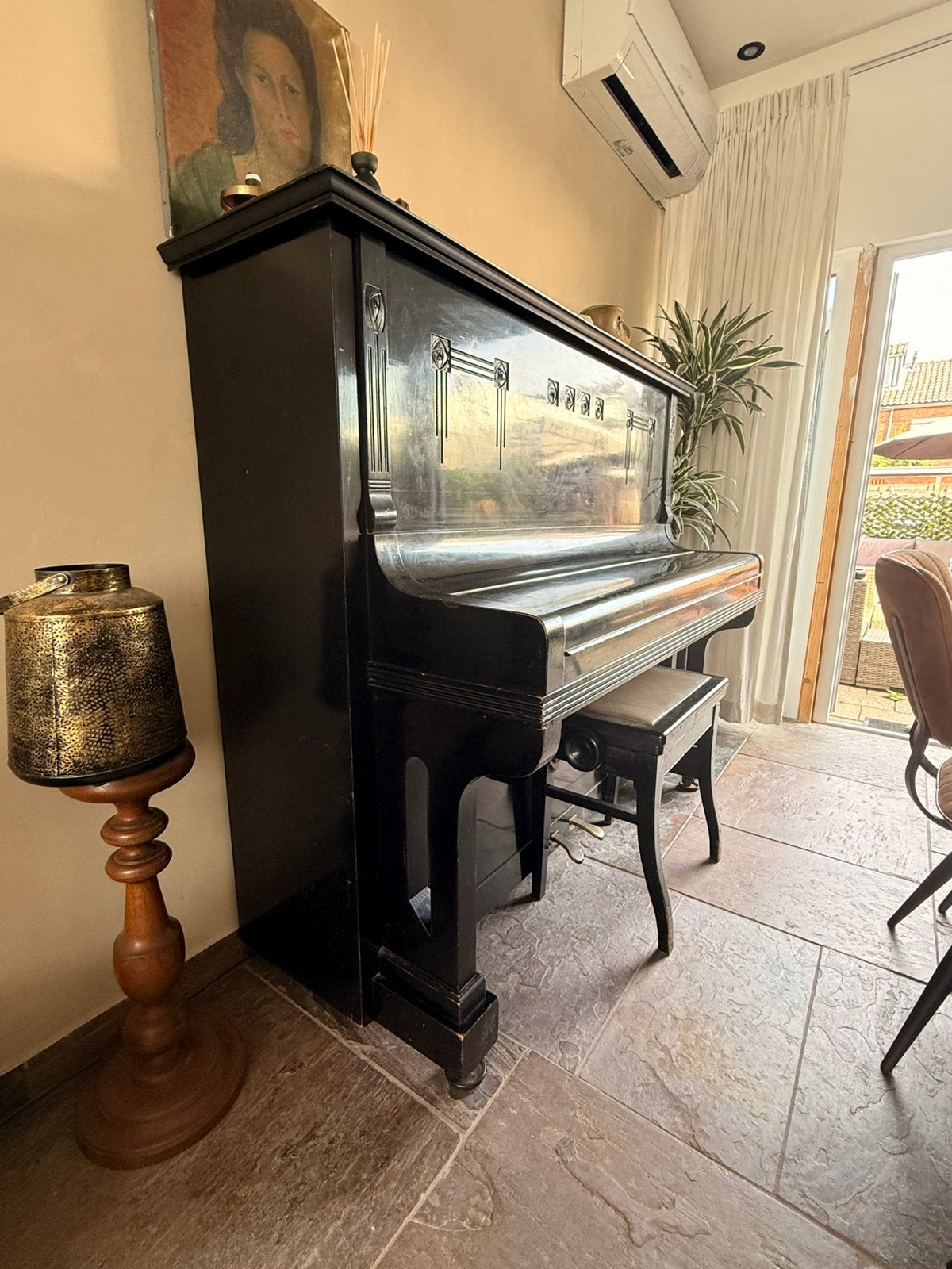 Perzina Duitse Piano (circa 1925) incl. Originele Doc.& Bank, Muziek en Instrumenten, Ophalen, Zo goed als nieuw, Zwart