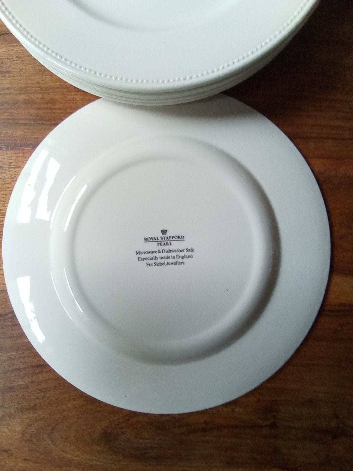 6 Royal Stafford Pearl borden grote, Ophalen of Verzenden, Nieuw, Porselein, Bord of Schaal