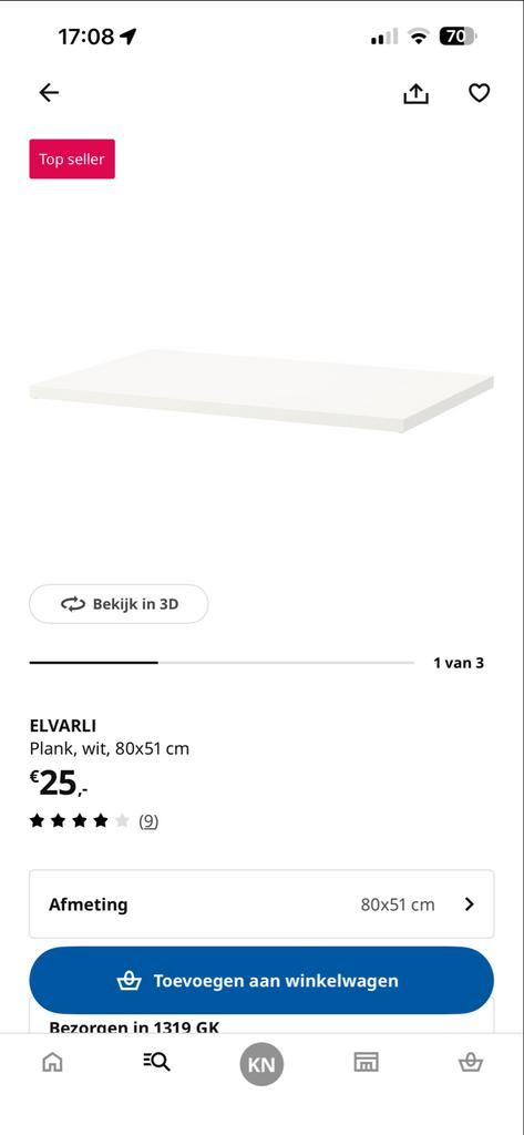 IKEA Elvarli onderdelen plank, steun console en kledingroede, Ophalen, Gebruikt