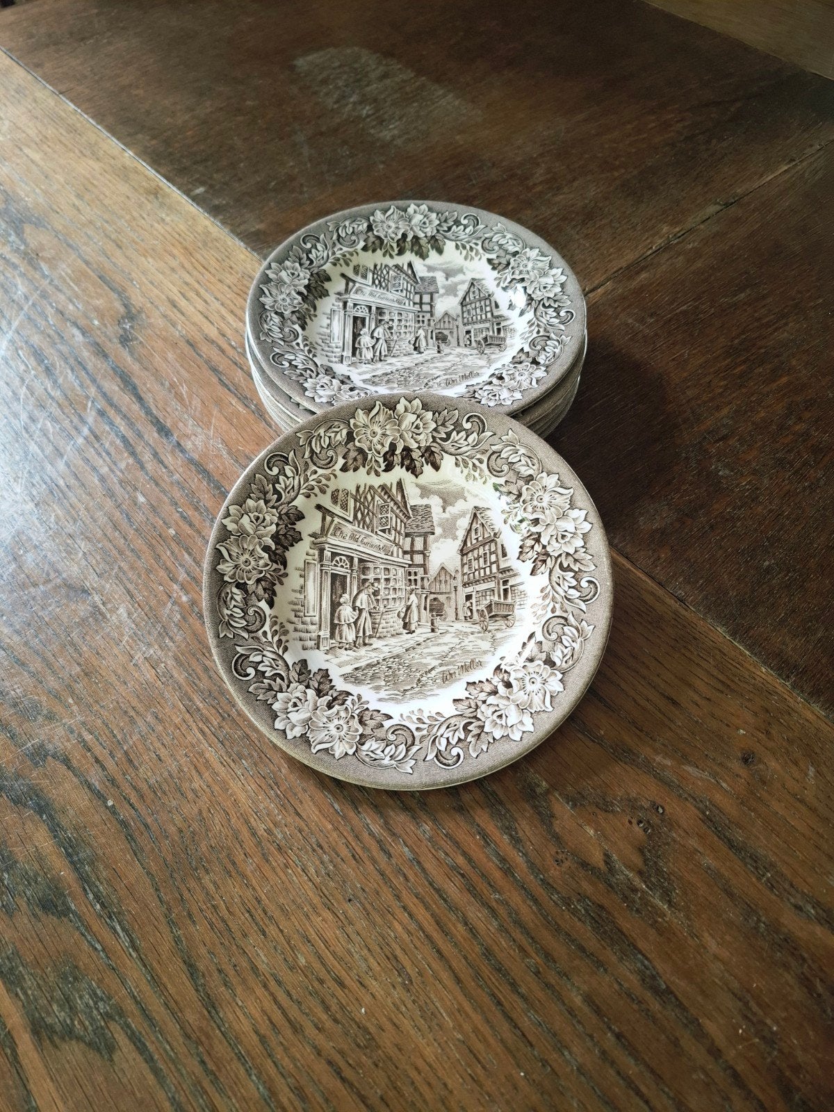 Vintage ontbijtborden Dickens Series - set van 6, Ophalen of Verzenden