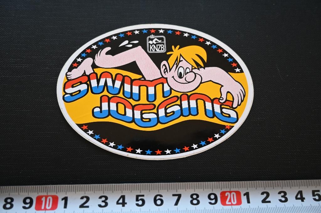 sticker zwemmen ovaal KNZB strip rob gorter swim jogging, Verzamelen, Ophalen, Zo goed als nieuw