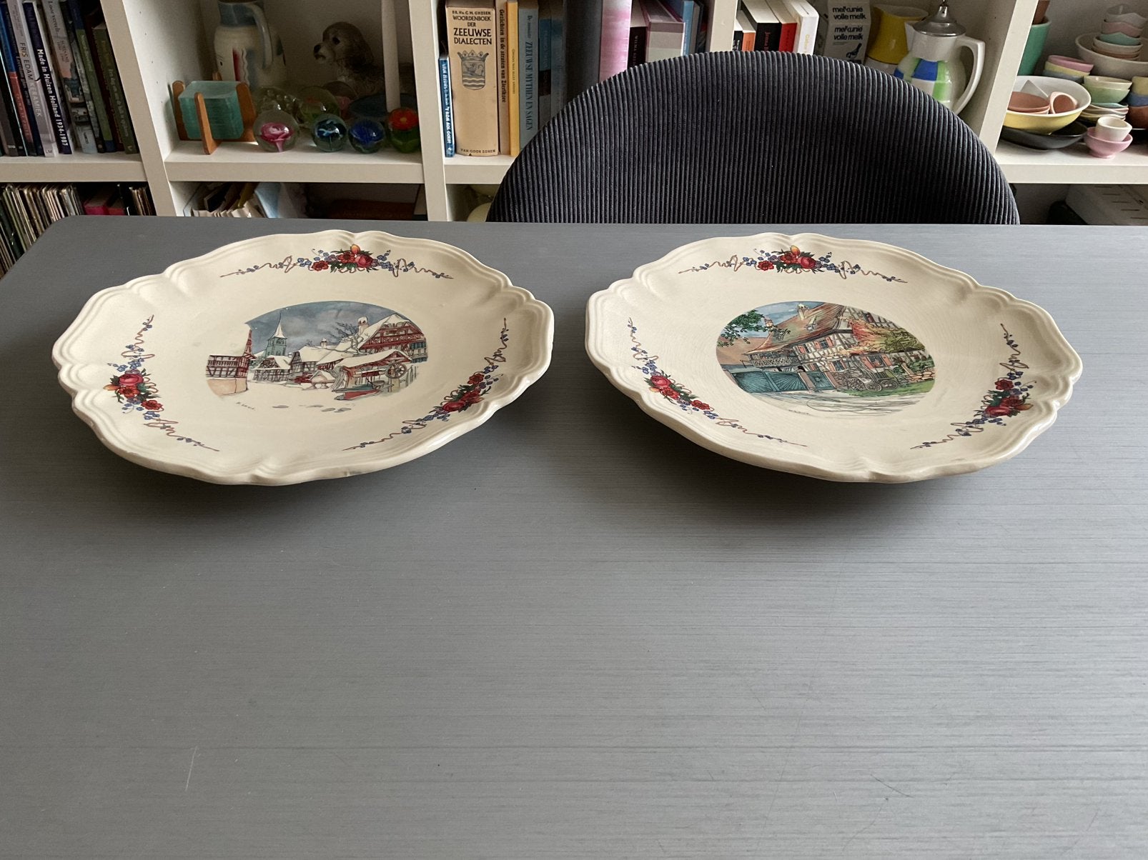 2x serveerborden Sarreguemines “Obernai” 27,5 x 29,5 cm, Antiek en Kunst, Antiek | Servies los, Ophalen of Verzenden