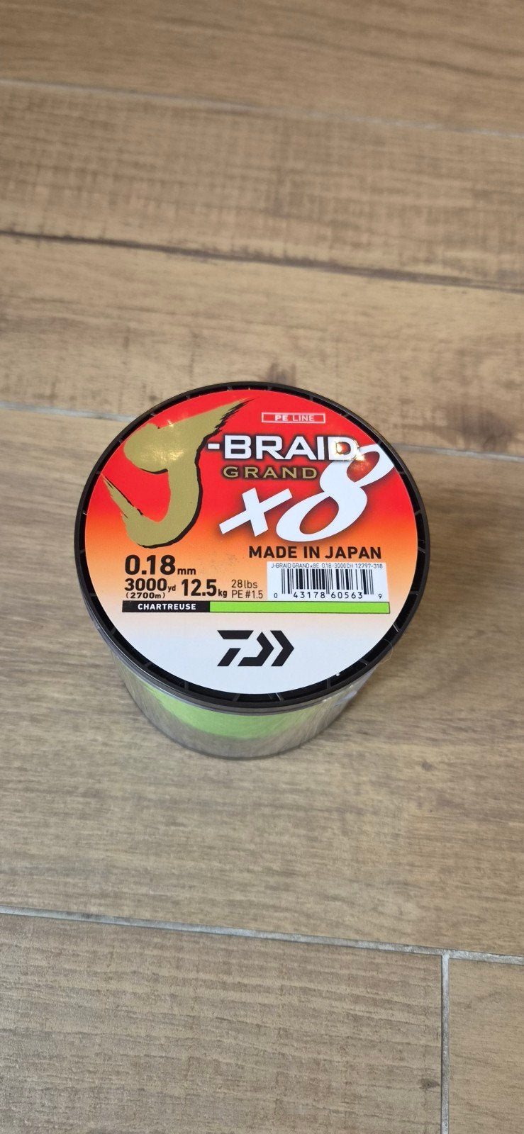 Daiwa J-Braid Grand X8 Vislijn 0.18mm 3000yd 12.5kg, Ophalen of Verzenden, Nieuw, Vislijn