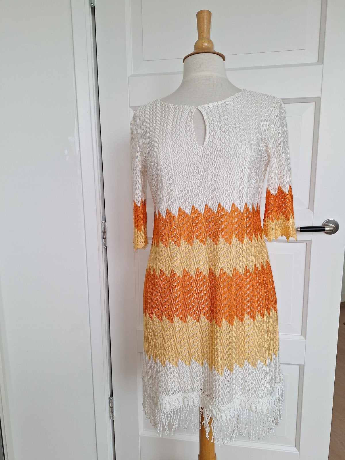 Jurk Anna Alcazar mt 40 NIEUW, Maat 38/40 (M), Wit, Ophalen of Verzenden, Onder de knie