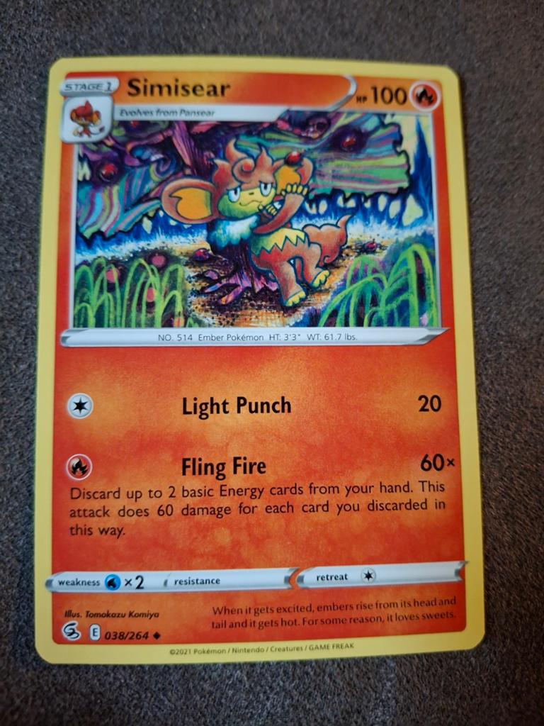 Simisear Pokémon kaart 038/264, Ophalen of Verzenden, Zo goed als nieuw, Losse kaart