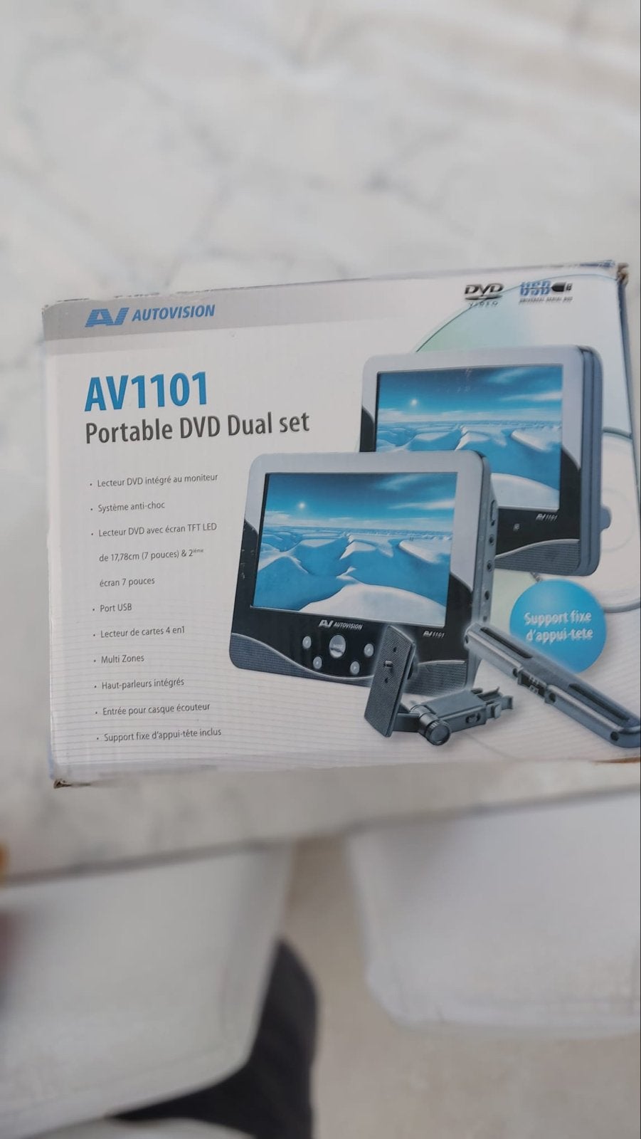 Autovision AV1101 Draagbare DVD Dual set - gebruikt, Gebruikt, Draagbaar, Ophalen of Verzenden, Overige merken