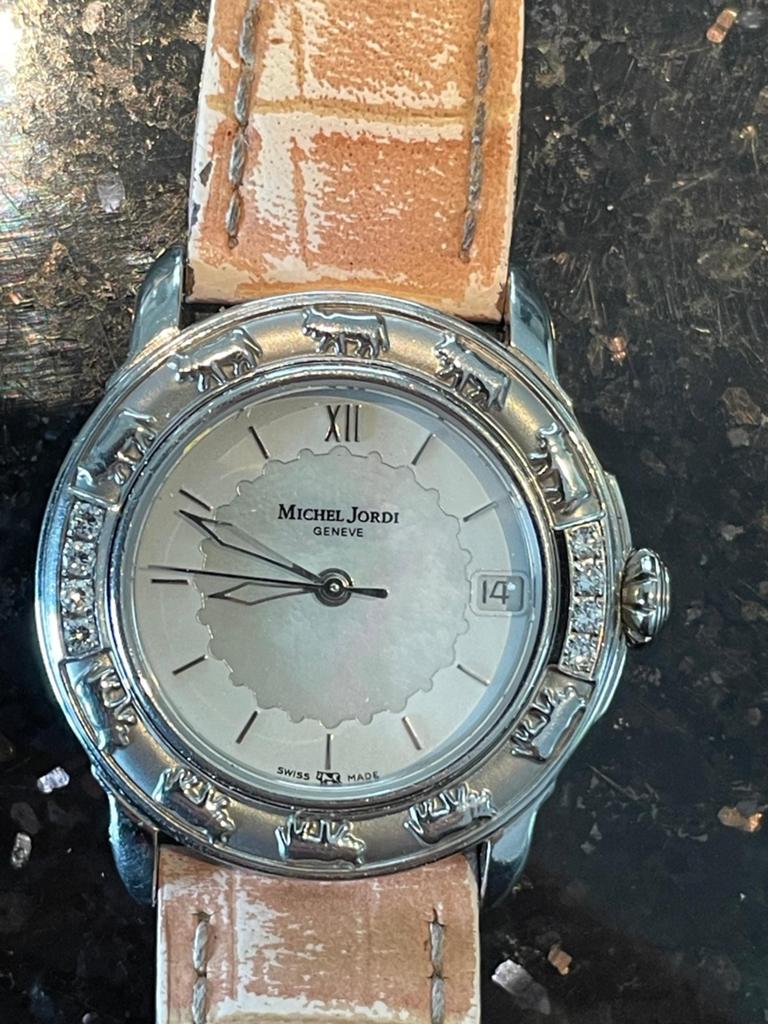 Michel Jordi horloge, Ophalen of Verzenden, Leer, Overige merken