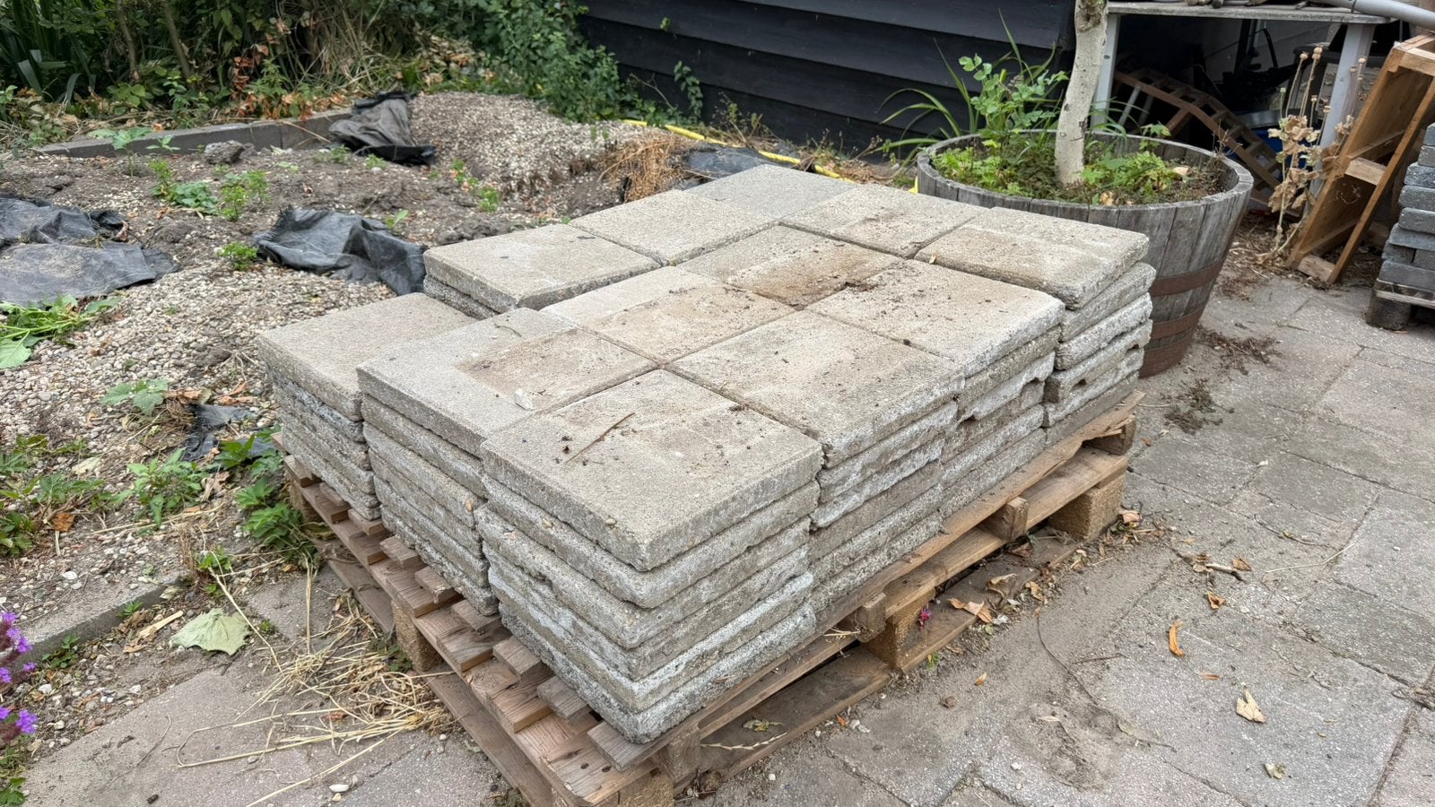 Tegels 30x30, Ophalen, Gebruikt, Beton, Terrastegels