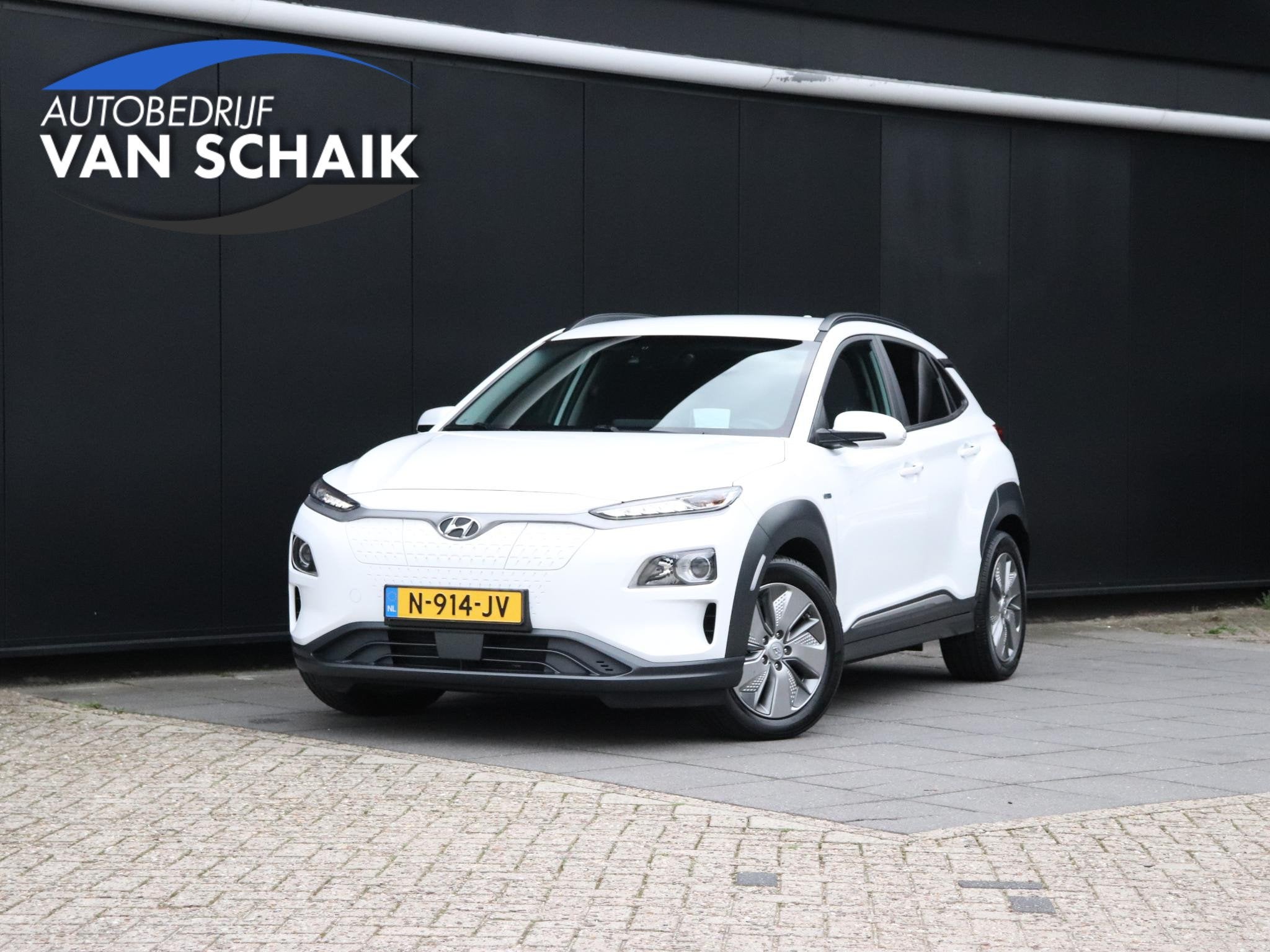 Hyundai Kona EV Fashion 64 kWh | SOH 93,4% | 3 FASE | FACE-L, Stof, Gebruikt, Wit, Origineel Nederlands