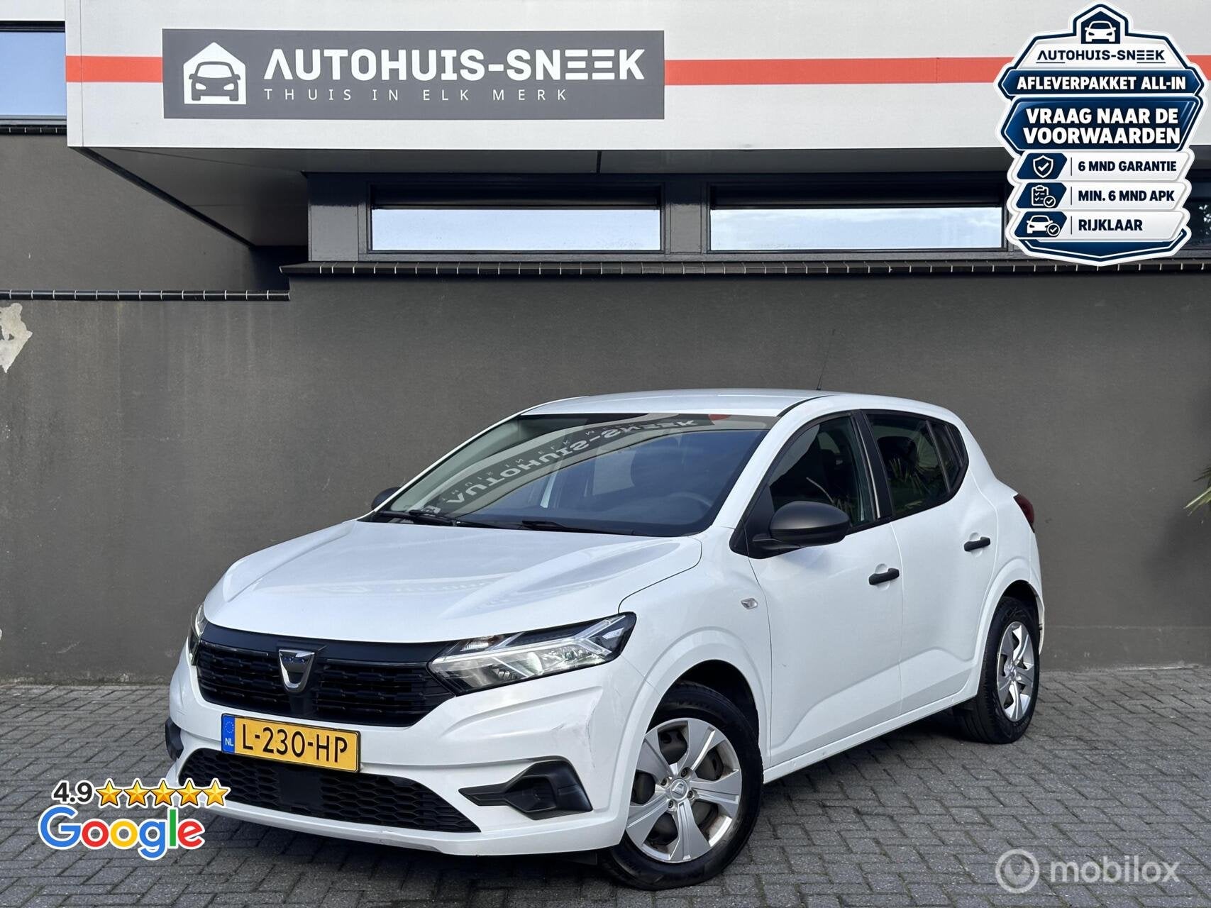 Dacia Sandero 1.0 TCe 90 Essential | Cruise |Airco|Bluetooth, Auto's, Voorwielaandrijving, 1027 kg, Euro 6, Wit